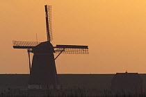 Windmill at sunrise, Texel, Holland, May 2009