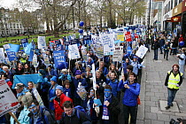 Protesters, part of 'The Wave' climate change march ahead of the Copenhagen climate summit, London, UK, 5th December 2009