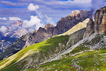 Mountains southwest of Tre Cime di Lavaredo, Sexten Dolomites, South Tyrol, Italy, Europe, July 2009