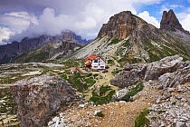 Tre Cime di Lavaredo mountain hut, Sexten Dolomites, South Tyrol, Italy, Europe, July 2009