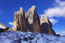 Tre Cime di Lavaredo Mountain, Sexten Dolomites, South Tyrol, Italy, Europe, July 2009