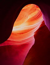 Patterns on the walls of a slot canyon on the Navajo Indian Reservation, Antelope Canyon, Arizona, USA
