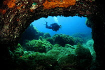 Cave diving, Comino Island, Malta, Mediteranean, May 2009
