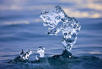 Ice formation sticking out of water, Spitsbergen, Svalbard, Norway, June 2009