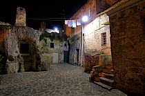 Sassi, houses dug into the soft tuff rock, Matera, Basilicata, Southern Italy, June 2009