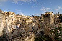 Sassi, houses dug into the tuff rock, Matera, Basilicata, Southern Italy, June 2009