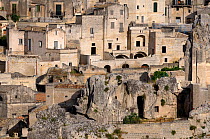 Sassi, houses dug into the tuff rock, Matera, Basilicata, Southern Italy, June 2009