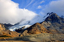 Mount Athabasca and the Athabasca Glacier, Columbia Icefield, Jasper National Park, Rocky Mountains, Alberta, Canada, September 2009