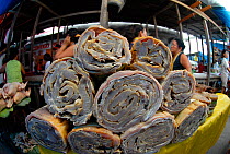 Paiche / Pirarucu (Arapaima gigas) salted fish, Belen Market, Iquitos, Peru, May 2006