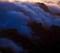 Clouds in the Caldera de Taburiente National Park, near el Roque de los Muchachos, La Palma, Canary Islands, Spain, March 2009