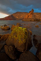 Coast around El Golfo, Timanfaya National Park, Lanzarote, Canary Islands, Spain, March 2009