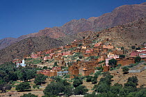 Old village in the Anti-Atlas Mountains, Tafraoute region, Morocco. March 2007.