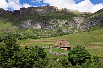 Typical shepherd's hut in Valle de Lago, Somiedo Natural reserve, Asturias, Spain. July 2008.