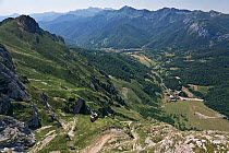 Fuente De valley viewed from "Mirador del Cable" cable car. Picos de Europa National Park, Cantabria, Spain. July 2008.