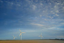 Wind turbines, nr Bradworthy, north Devon, UK. May 2009.