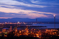 Grangemouth Oil Refinery at dusk, Grangemouth, Central Scotland, UK, May 2008