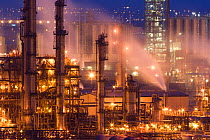 Grangemouth oil refinery at sunset, Grangemouth, Central Scotland, UK, May 2008