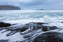 Seascape looking towards Am Buachaille, Sandwood Bay, Sutherland, Scotland, November 2008