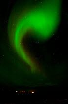 Northern Lights (Aurora Borealis) near Churchill, Hudson Bay, Manitoba, Canada. October 2005