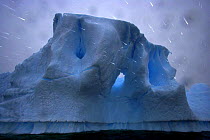 Rain falling in front of iceberg, Antarctica (non-ex)
