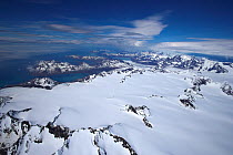 Aerial view of the Murray Snowfield looking south towards the Neumayer Glacier, South Georgia, Antarctica, December 2006