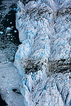 Aerial view of ice ridges at the front of Peters Glacier, South Georgia, Antarctica, December 2006
