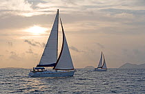 Sunsail Oceanis 423 and 523 sailing in the BVI's, March 2006.