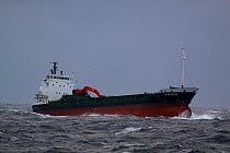 Cargo vessel on North Sea, November 2009.