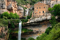Waterfall in St. Miguel de Fay Sanctuary, Barcelona, Catalonia, Spain. May 2008.