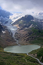 Glacial lake formed by the retreating Stein Glacier / Steingletscher, Urner Alps, Switzerland, July 2009