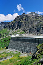 Grande Dixence Dam holding back Lac des Dix, Switzerland, July 2009