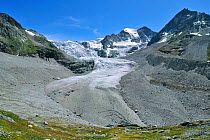 Lateral moraines of the reducing Moiry Glacier, Pennine Alps, Valais, Switzerland, July 2009
