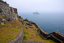 Little Skellig viewed from the 7th Century monastery on Skellig Michael. The Skellig Islands, Ireland, May 2009.