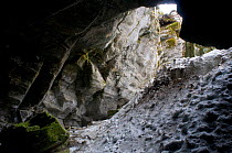 The entrance to Vermont's largest bat hibernacula, Aeolus Cave. White-nose syndrome is decimating the caves' bat population. Bennington County, Vermont, USA, March 2009