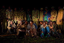 Poachers apprehended by anti-poaching team during night ambush, poachers found with wildebeest and thomson's gazelle meat, Serengeti National Park, Tanzania, August 2007