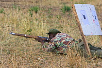 Mara Conservancy ranger undergoing a training course set up by security consultant, Ridgeback, Inc., Masai Mara Conservancy, Kenya, October 2006
