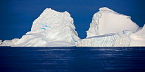 Two icebergs, Disko Bay, Greenland, August 2009