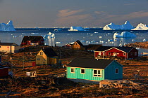 Coastal settlement houses, Saqqaq, Greenland, August 2009
