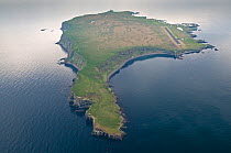 Aerial view of Grimsey, Northernmost point of Iceland, June 2009
