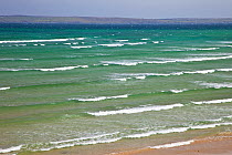 Waves lapping on Traigh Ghriais beach, north east Lewis, Outer Hebrides, Scotland, UK, June 2009