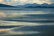 View of tidal landscape in the Sound of Taransay and North Harris, South Harris, Outer Hebrides, Scotland, UK, June 2009