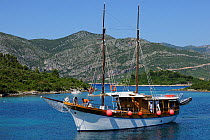 Boats on the Adriatic sea near Korcula, Dalmatian coast, Croatia, June 2009