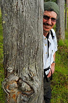 National Geographic reporter, Don Belt, on a bear watching trip in Kuhmo, Finland, July 2009