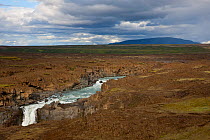 Aldeyjarfoss waterfall on the Skjalfandafljot river,  Thingeyjarsyslur, Iceland, August 2009