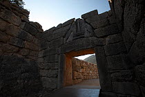 The Lion gate in the ruins of Mycenae, The Peloponnese, Greece, May 2009