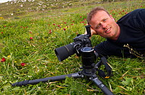 Photographer, Peter Lilja, in Spili, Crete, Greece, April 2009