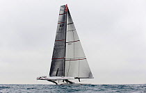"Alinghi" catamaran during trials off Valencia, Spain, for the 33rd America's Cup. February 2010.