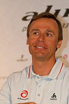 Alinghi's Ernesto Bertarelli at press conference prior to the start of the 33rd America's Cup, Valencia, Spain. February 2010.