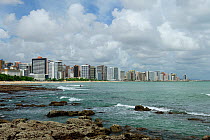 Buildings of Beira Mar Avenue on the sea shore of Fortaleza city, Ceara State, Northeastern Brazil. March 2009