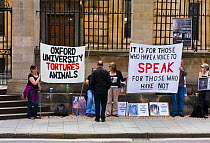 Animal Rights demonstration outside the Sheldonian Theatre, Broad Steet, Oxford. June 2009.